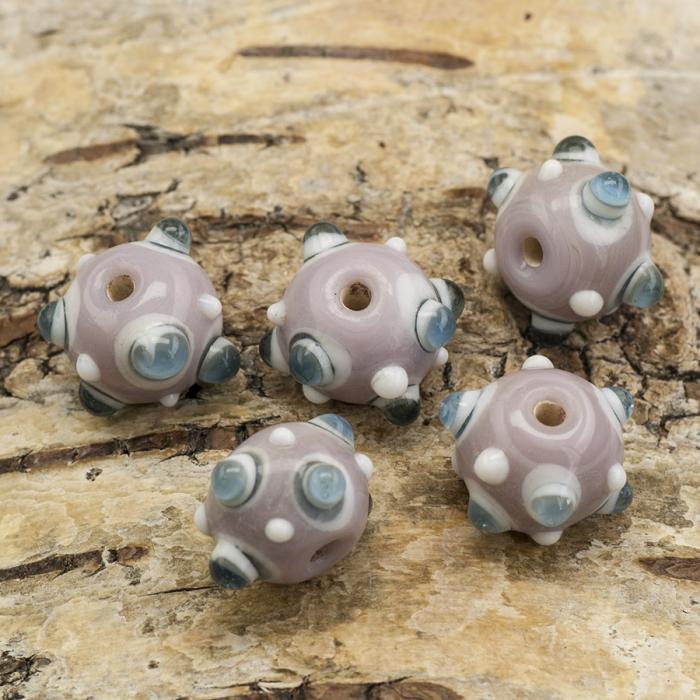 Glaspärla Molekyl 13x11 mm, Gammelrosa (5st)