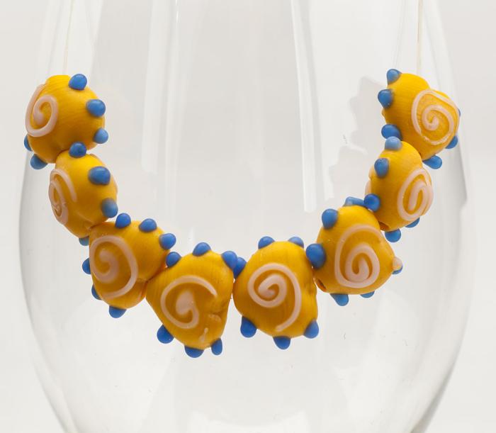 Glaspärla Hjärta 17x16 mm, Orangegul (5st)