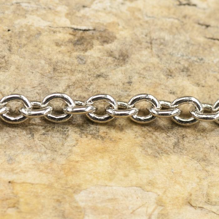 Ringkedja 1,5x2 mm, Platinafärg (meter)