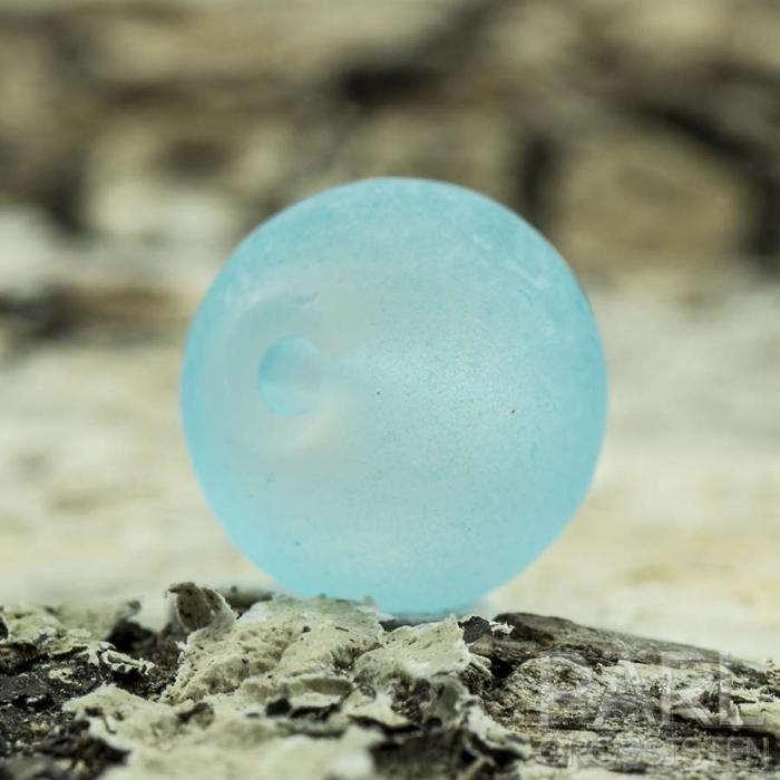 Frostad glaspärla 8 mm, Ljusblå (20st)