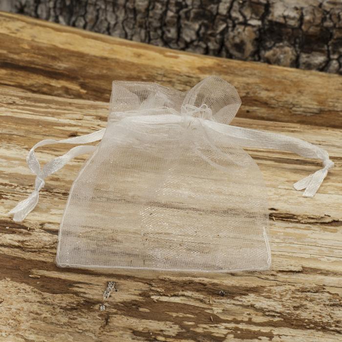 Tygpåse organza 7x9 cm, Vit (10st)