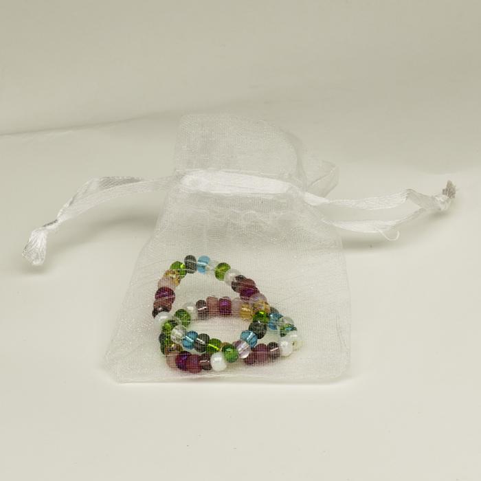 Tygpåse organza 7x9 cm, Vit (10st)