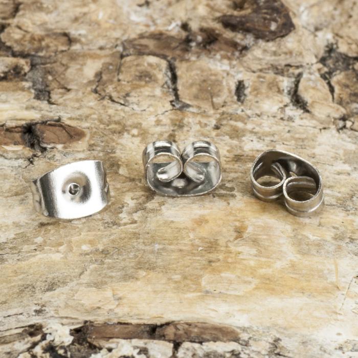 Örstopp i Rostfritt stål 6x4.5 mm, Stålfärg (20st)