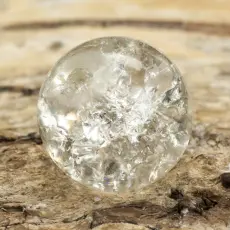Krackelerad glaspärla 10 mm, Transparent (10st)