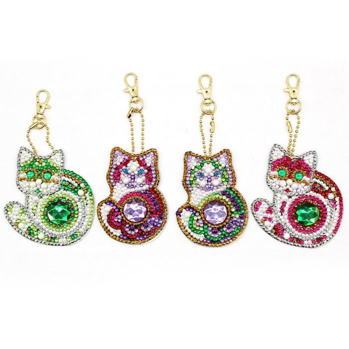 Diamond Painting Nyckelring, Katt
