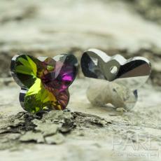 Glasfj&auml;ril 12x15x7 mm, Regnb&aring;ge/Silver (5st)