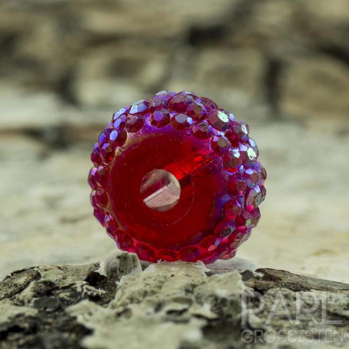 Strass Rondell 5x8 mm, Mörkröd (5st)