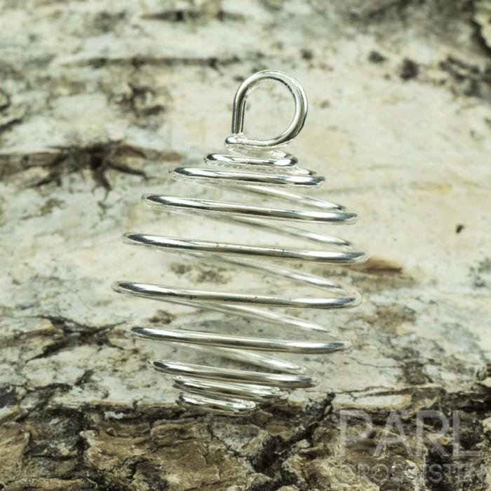 Pärlbur Spiral 19x28 mm, Silverfärg (st)