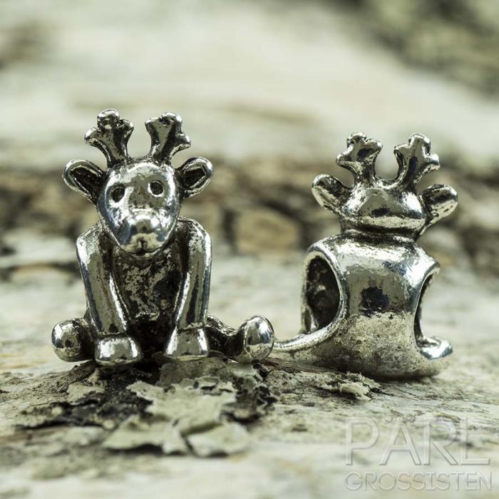 Ormlänkspärla Älg 16x14 mm, Antiksilver (st)