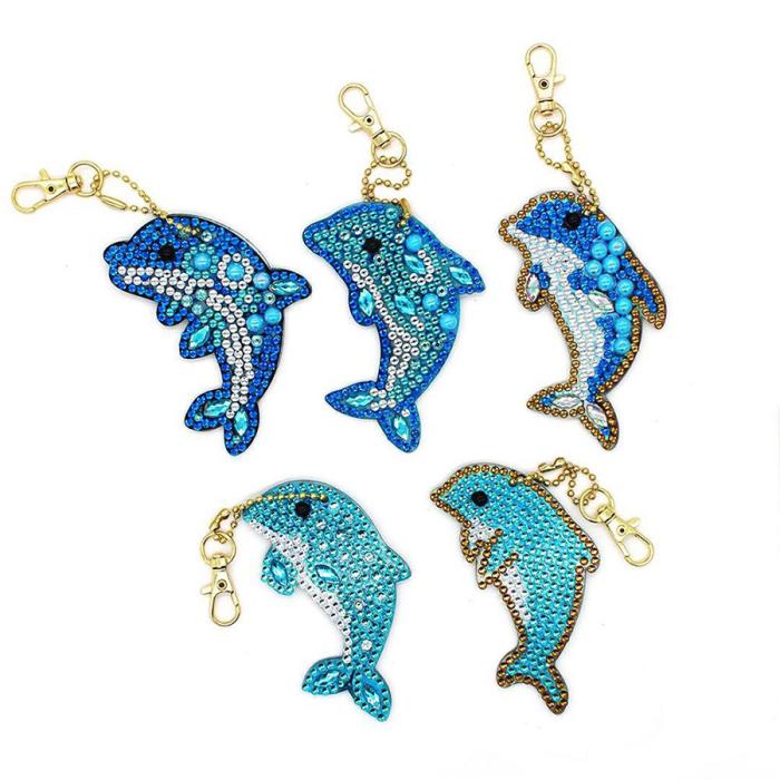 Diamond Painting Nyckelring, Delfin