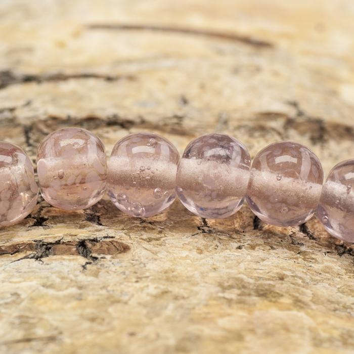 Glaspärla Prick 8,5x7 mm, Rosa (10st)