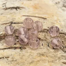 Glaspärla Prick 8,5x7 mm, Rosa (10st)