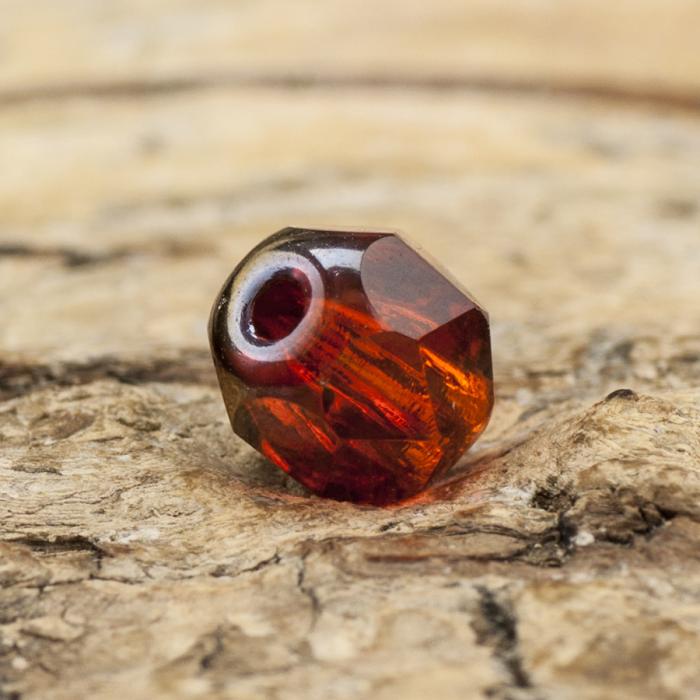 Glaspärla facetterad kula 6 mm, Orange AB (20st)