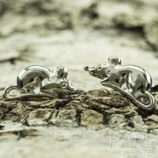 Berlock Mus 18x8 mm, Platinafärg (4st)