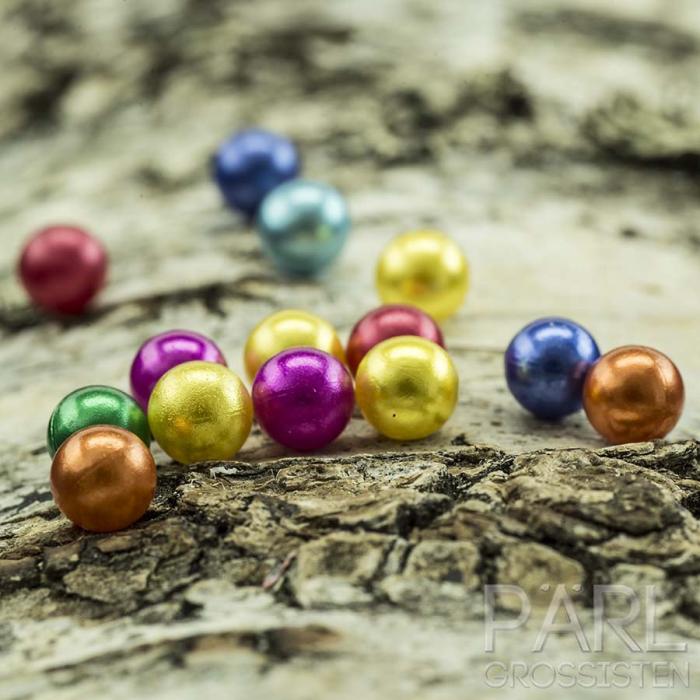 Akrylkula utan hål 6 mm, Metallicmix (50st)