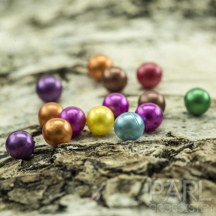 Akrylkula utan hål 4 mm, Metallicmix (50st)