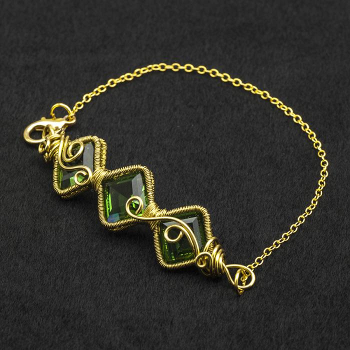 Swarovski Square 10x10 mm, Green Tourmaline (st)