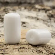 Glaspärla Cylinder 12x23 mm, Vit (5st)