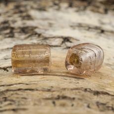 Glaspärla Rätblock 9x12 mm, Gammelrosa (5st)