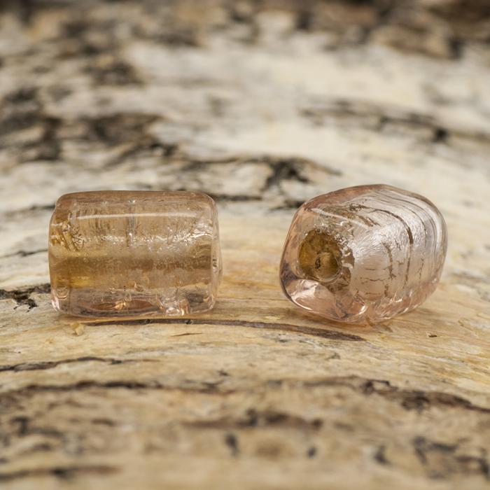 Glaspärla Rätblock 9x12 mm, Gammelrosa (5st)