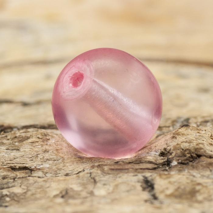 Frostad glaspärla 8 mm, Mörkrosa (20st)