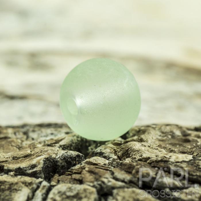 Frostad glaspärla 6 mm, Ljusgrön (40st)