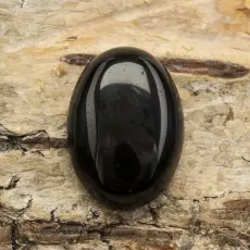 Cabochon svart agat 13x18 mm, Svart (st)