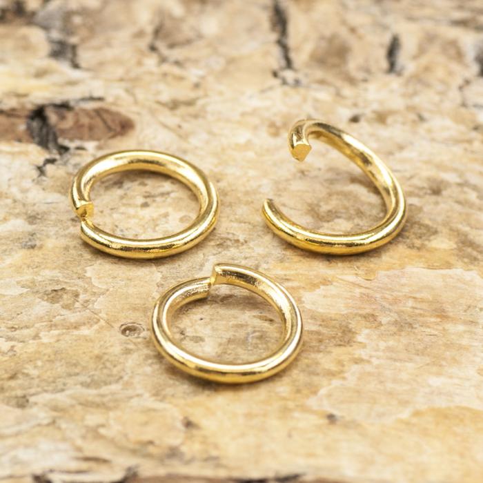 Ring öppningsbar i Rostfritt stål Guldpläterad 24K 7 mm (15st)