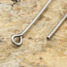 Hattnål med ring 63x0,8 mm, Platinafärg (40st)