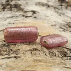Glaspärla Avlång 11x24 mm, Ljusrosa (5st)