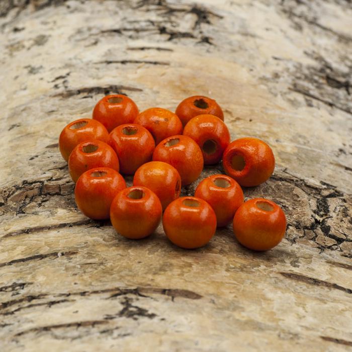 Träpärla shabby chic 10x9 mm, Orange (30st)