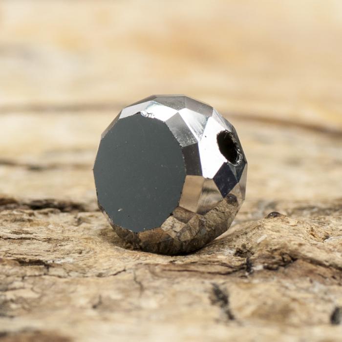Facetterad platt glaspärla 8 mm, Multifärg (10st)