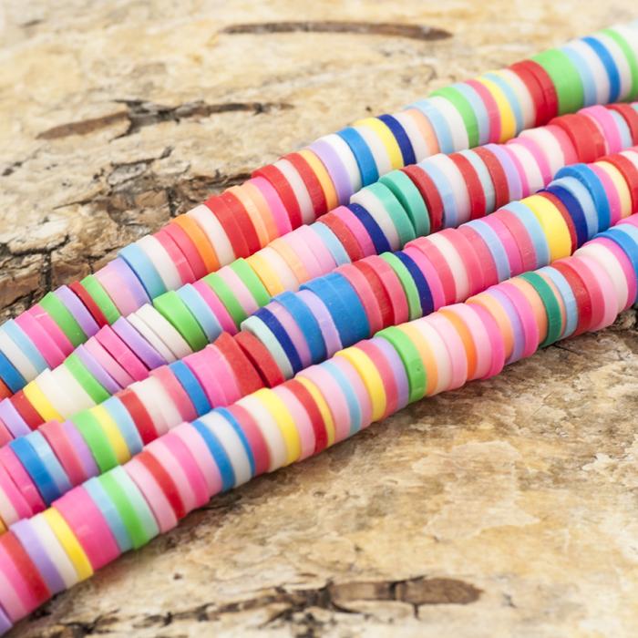 Pärla Heishi Eko 6x1 mm, Färgmix (2g)