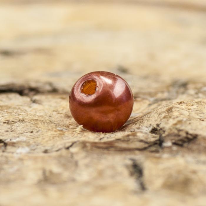 Rund akrylpärla 4 mm, Brun (3g)