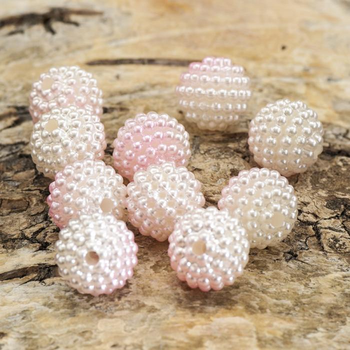 Bubbelpärla 10 mm, Rosa (5st)