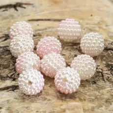 Bubbelpärla 10 mm, Rosa (5st)