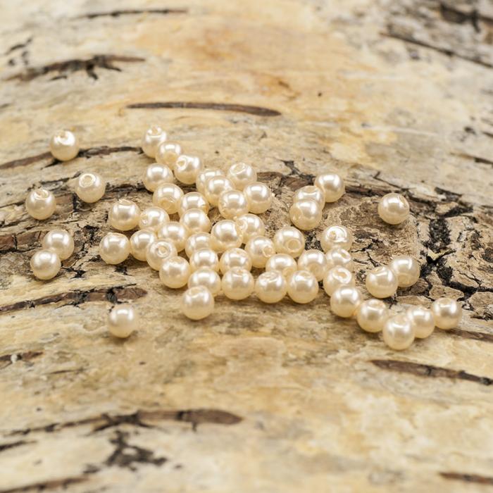 Rund akrylpärla 4 mm, Champagne (3g)