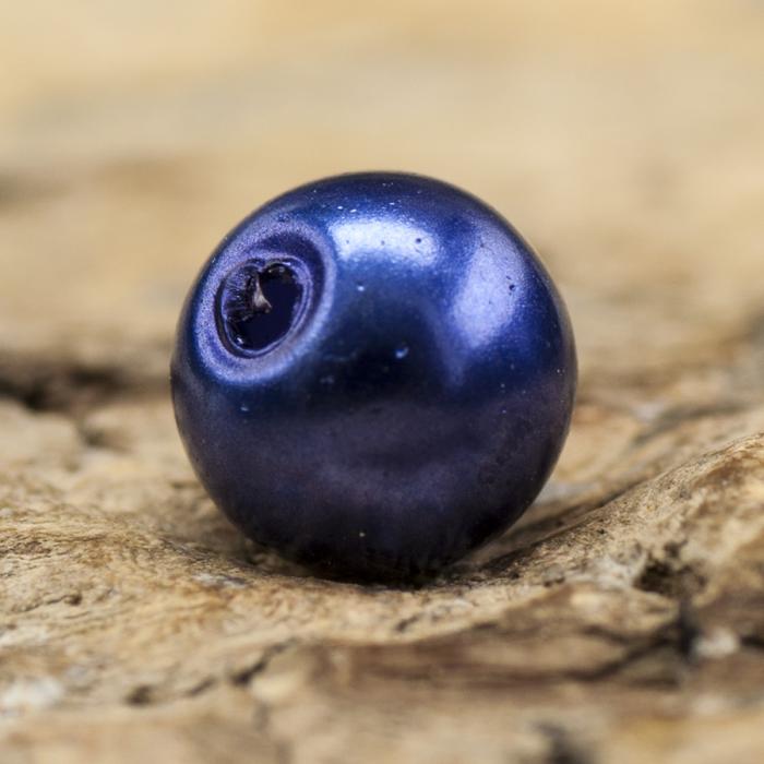 Vaxad glaspärla 5 mm, Blå (40st)