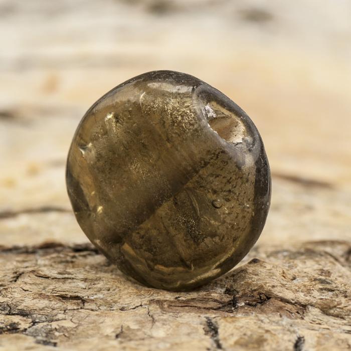 Glaspärla Puck 14 mm, Grå (5st)