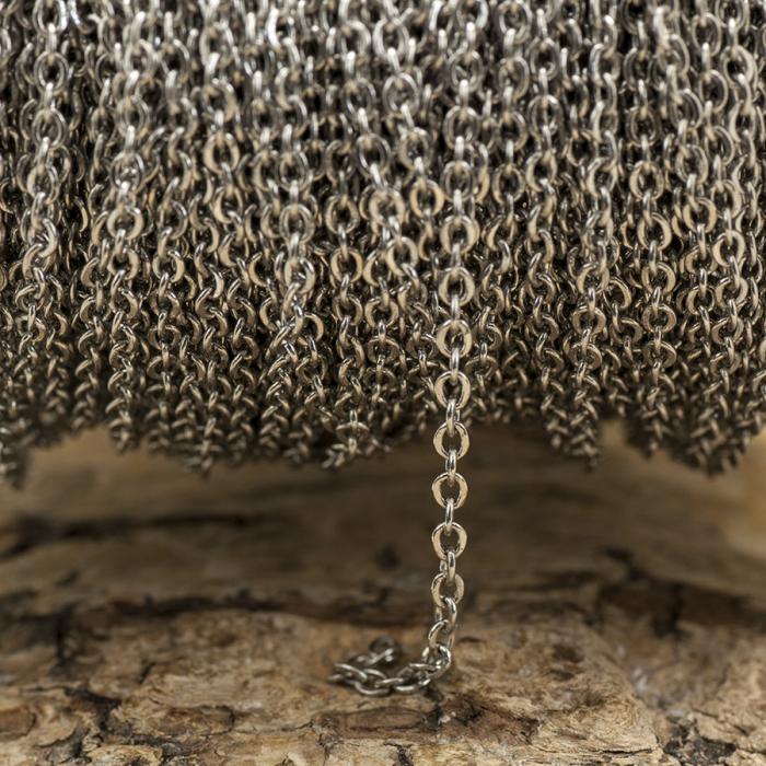 Ringkedja i Rostfritt stål 1,5x2 mm (meter)