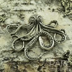 Hänge Bläckfisk 36x43 mm, Antiksilver (st)