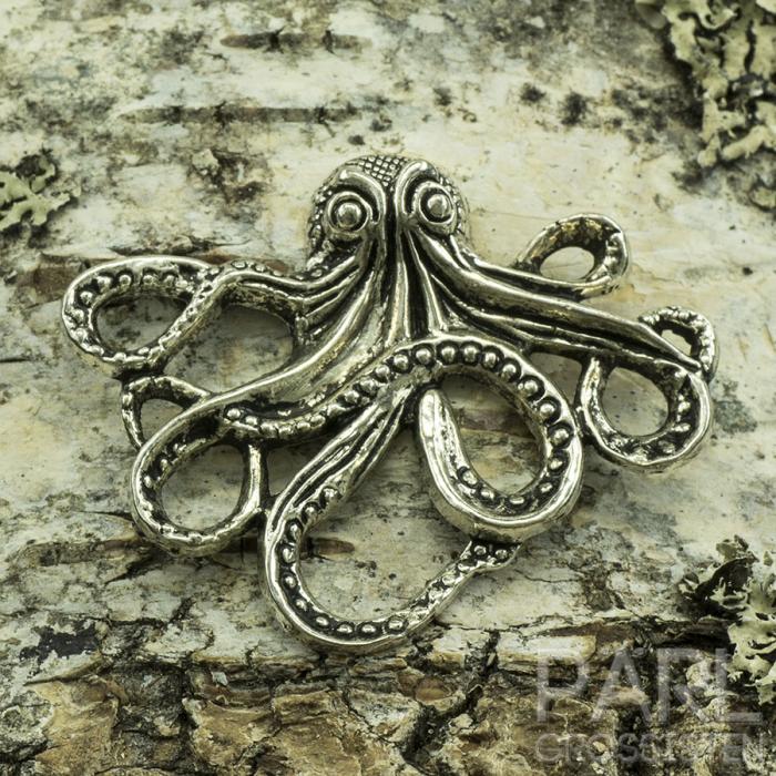Hänge Bläckfisk 36x43 mm, Antiksilver (st)