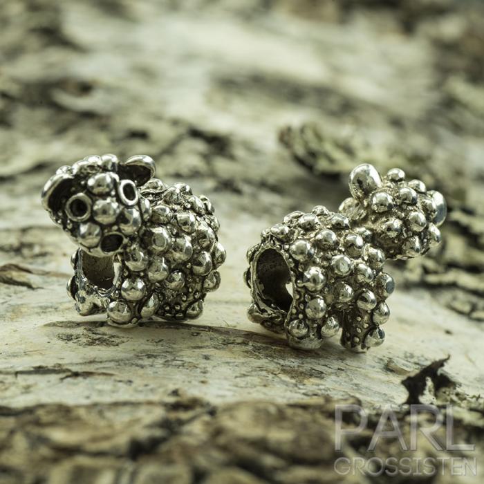 Ormlänkspärla Lamm 14x17 mm, Antiksilver (st)