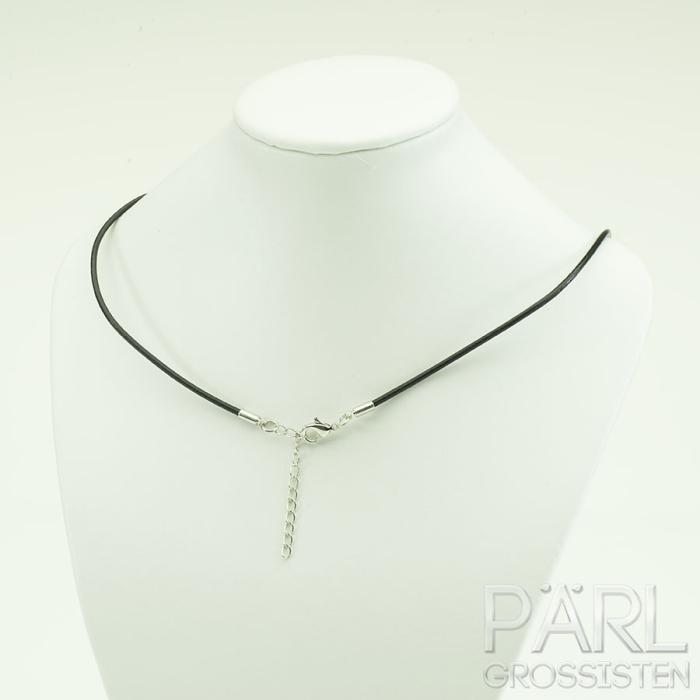 Halsband äkta läder 44 cm, Mörkbrun (st)