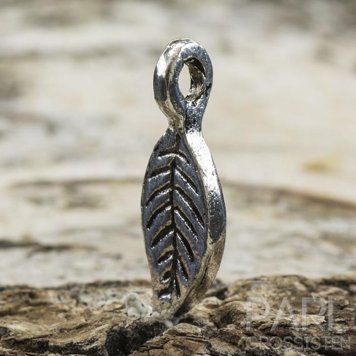 Berlock Löv 15x5 mm, Antiksilver (15st)