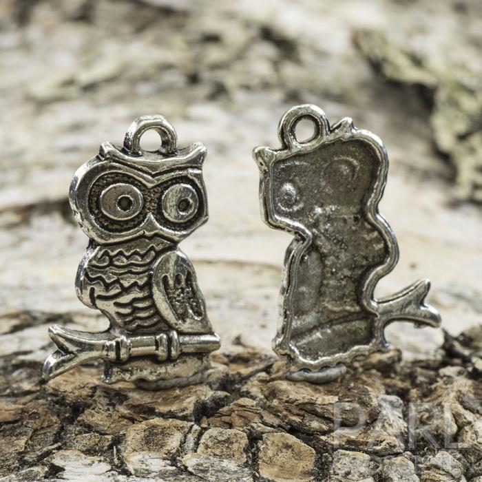 Berlock Uggla 22x14 mm, Antiksilver (5st)