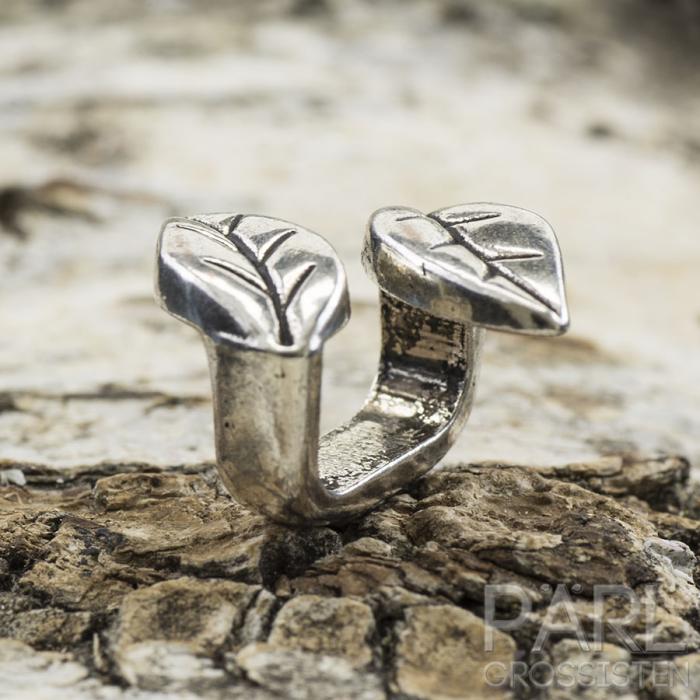 Slider Löv 19x15 mm, Antiksilver (st)