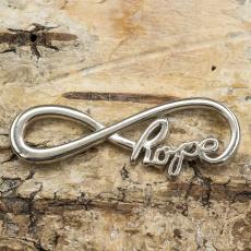 Connector Infinity "Hope" 39x15 mm, Platinafärg (st)