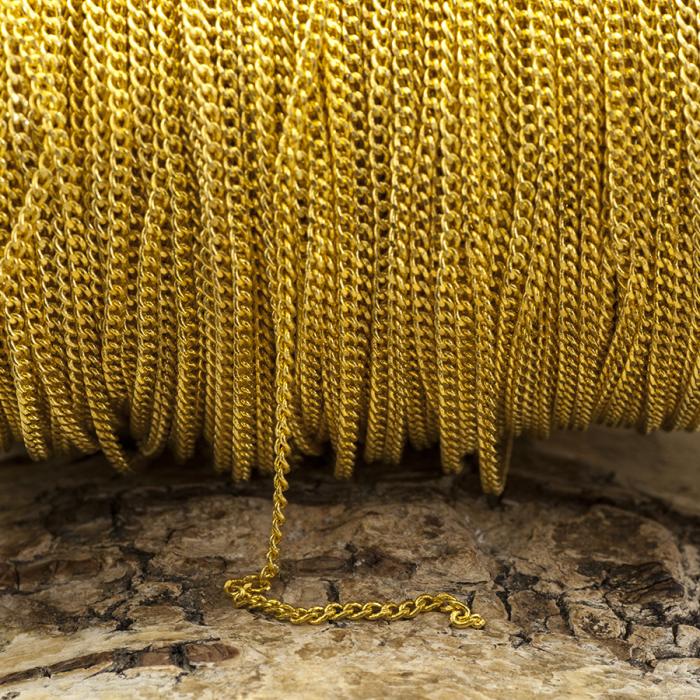 Smyckeskedja 1,4x2 mm, Guldfärg (meter)