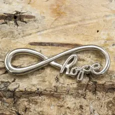 Connector Infinity "Hope" 39x15 mm, Platinafärg (st)